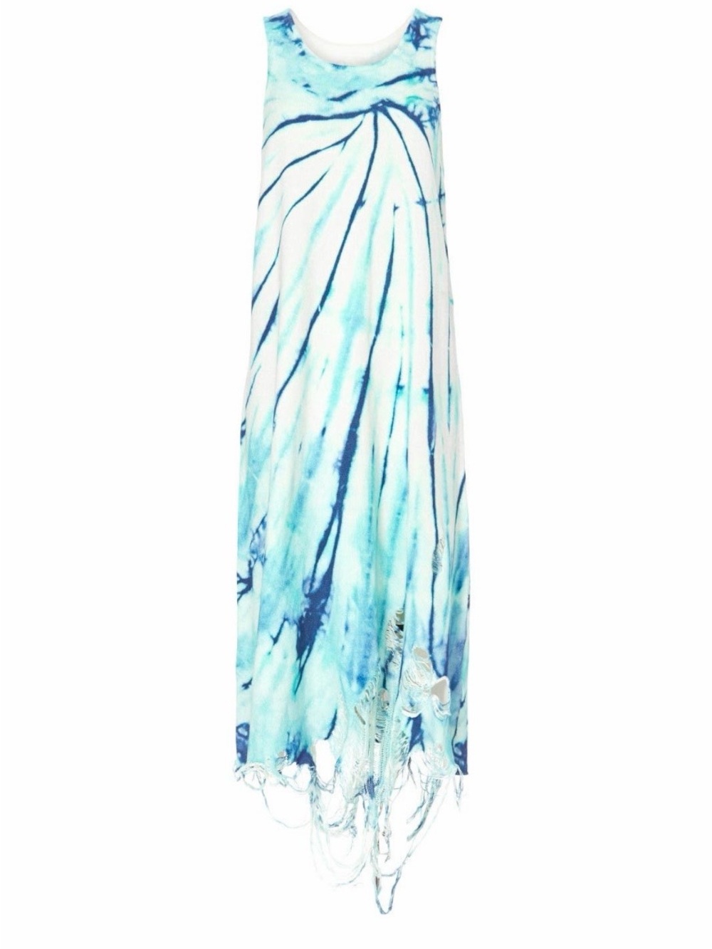R13 Blue and White Tie-Dye Destroyed Tank Dress~Size S~$690~
